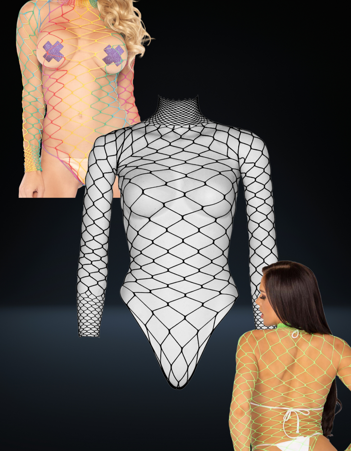Dream Slayer Fishnet Bodysuit, Size: one-size, Color: Black