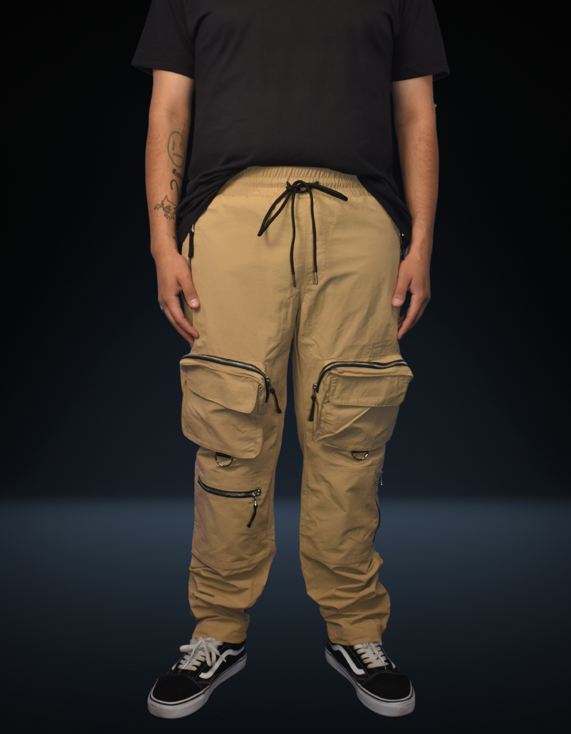 Cyber Cargo Khaki Pants, Size: medium