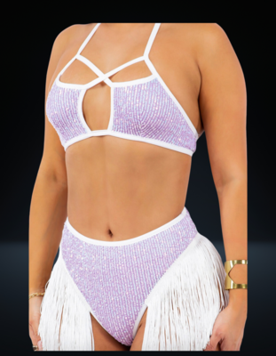 Sequin Fringe Bikini Set