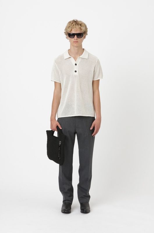Won Hundred Jonas Knit Polo Snow Wit