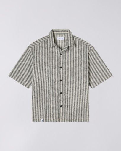 Saga Shirt SS Grid Stripe White