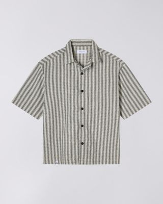 Saga Shirt SS Grid Stripe White