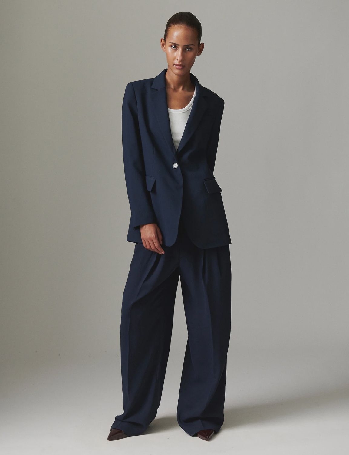 Enzo Classic Gabardine Pants Dark Sapphire Blue