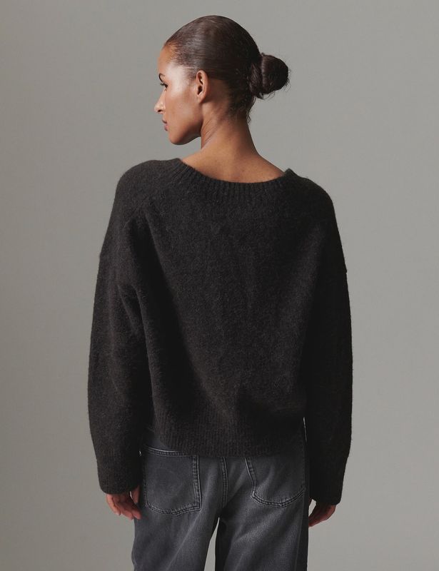 Day Elezi CozyDays Espresso Bruine Wollen Trui