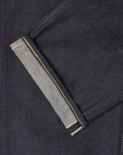 Loose Jeans Blue Unwashed Denim