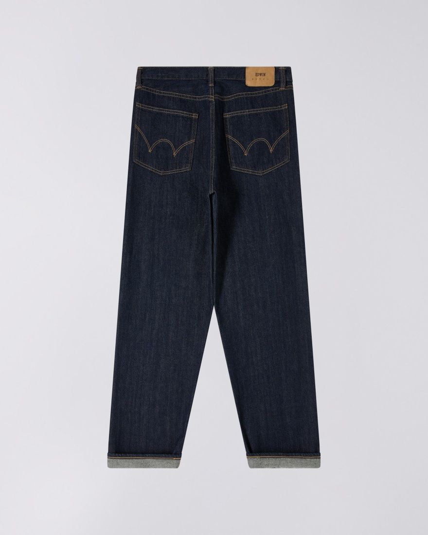 Loose Fit Kurabo Rinsed Recycle Denim, Red Selvage, 14oz
