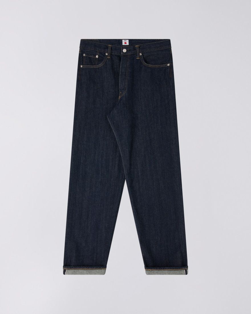 Loose Fit Kurabo Rinsed Recycle Denim, Red Selvage, 14oz