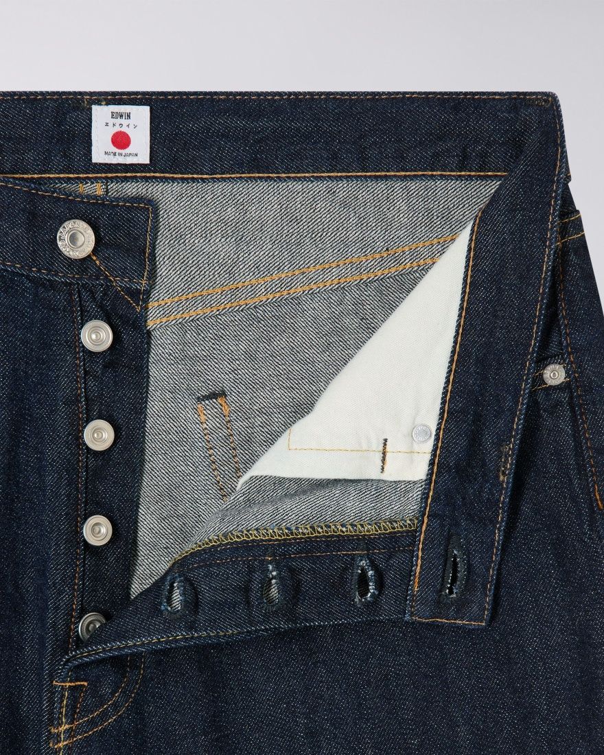 Loose Fit Kurabo Rinsed Recycle Denim, Red Selvage, 14oz