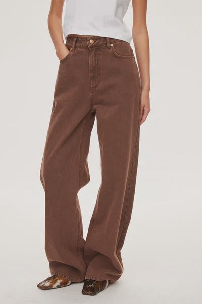 Bright Wide Jeans Coffee Brown 6024