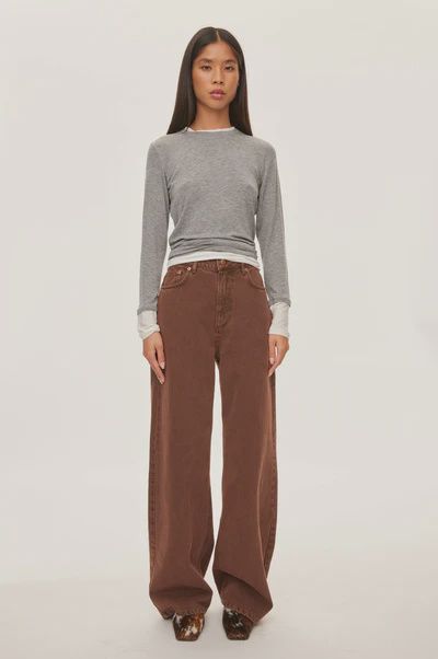 Bright Wide Jeans Coffee Brown 6024