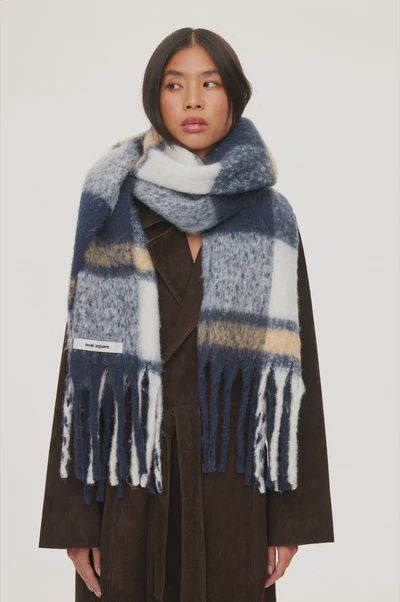 Warm Scarf 5040 Navy Checks