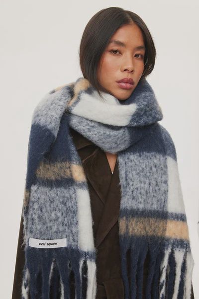 Warm Scarf 5040 Navy Checks