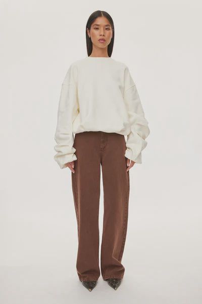 Bright Wide Jeans Coffee Brown 6024