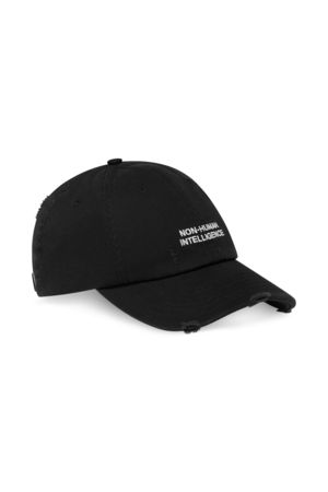 Wood Wood Non-Human Cap Washed Zwart