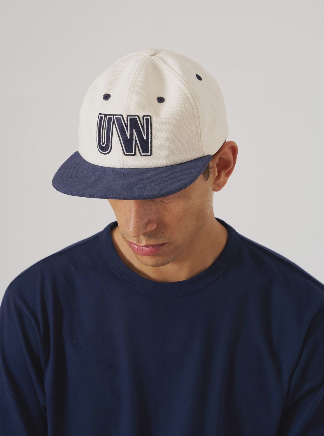 Baseball Cap Ecru Navy 33803