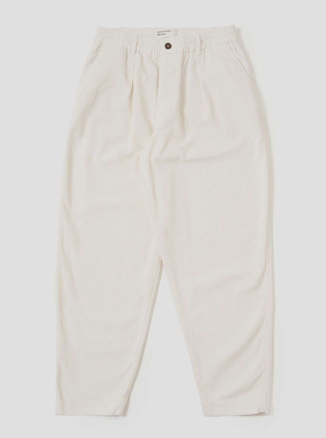 Pleated Track Pants Cord Ecru White 33503