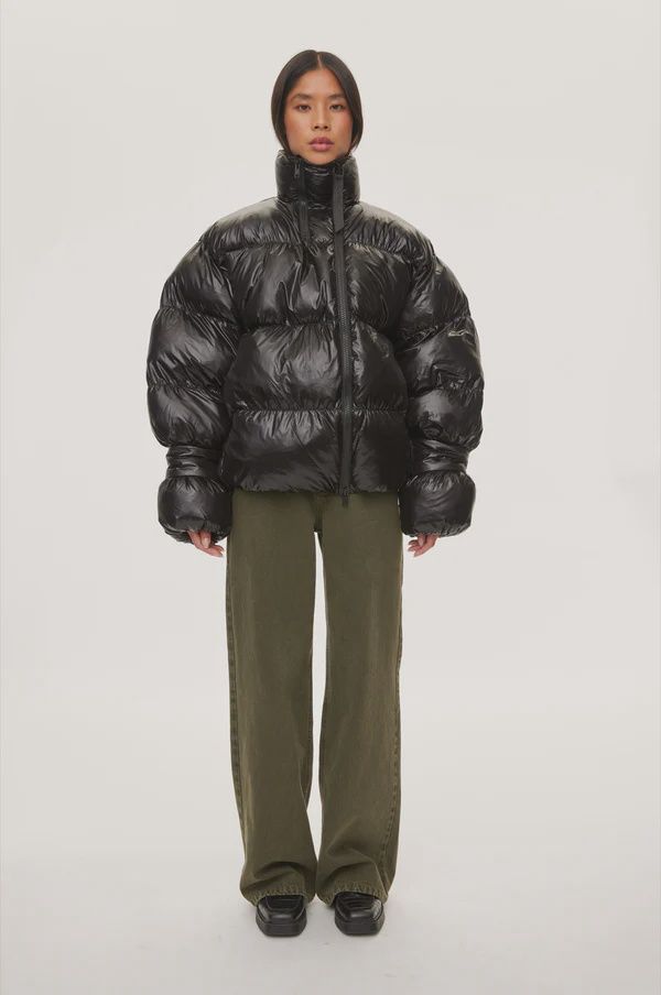 Active Zip Puffer Jacket Black 8001