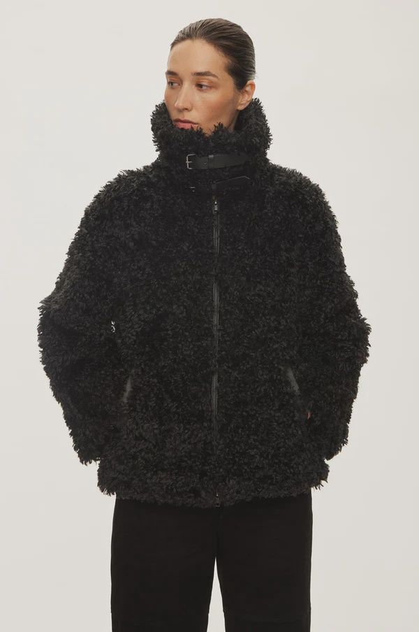Fuzzy Faux Fur Black Jacket