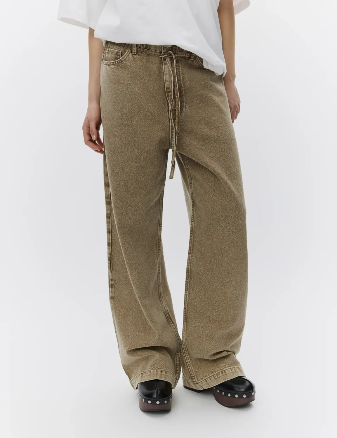 Day Elijah Gewassen Dames Jeans Zand Bruin