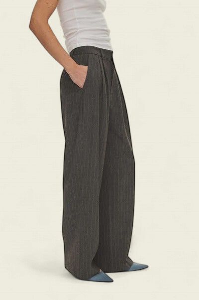 Bonnie Trousers Dark Grey Pinstripe 7013