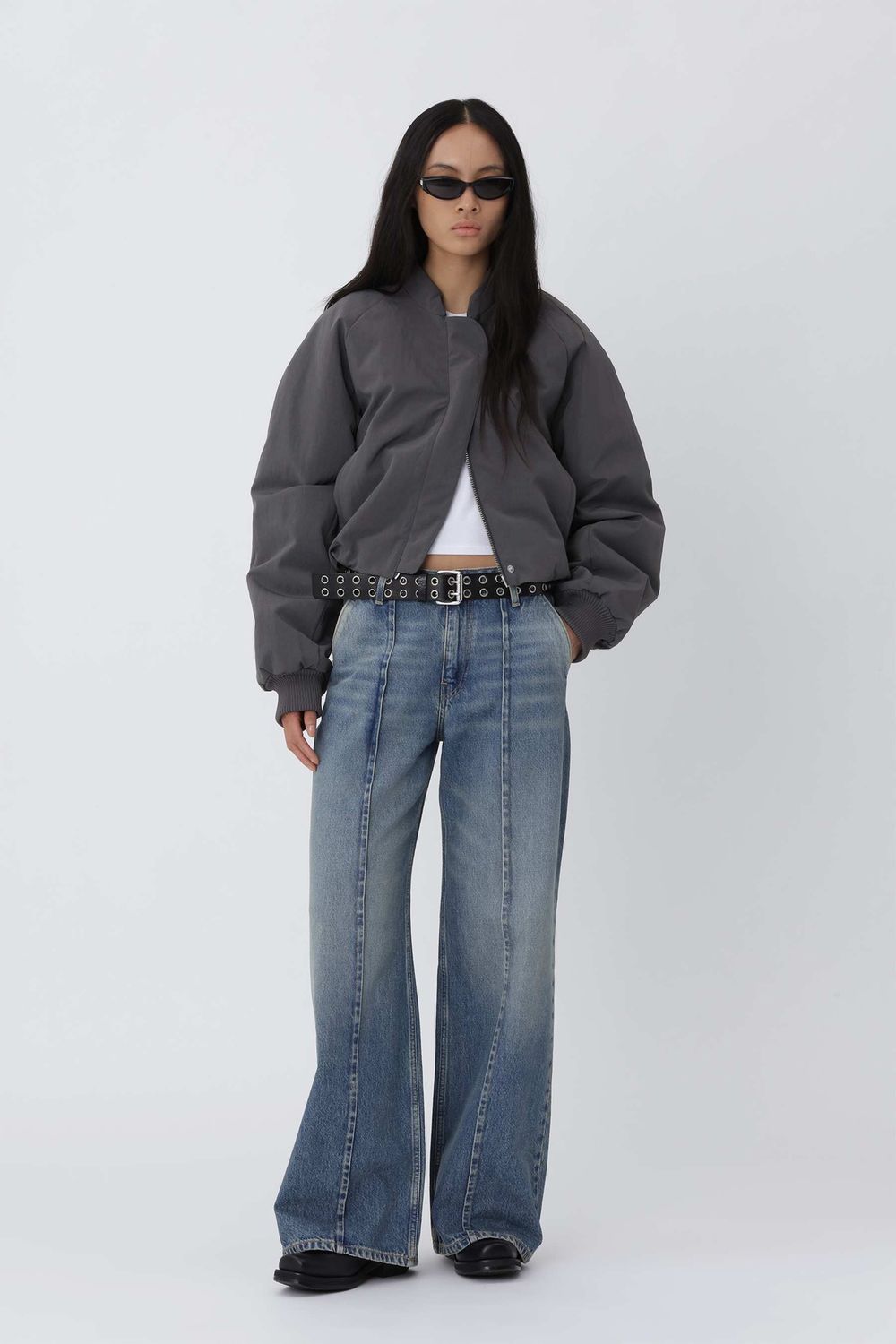 Ola Bomber Jacket Dames Blackened Pearl Zwart