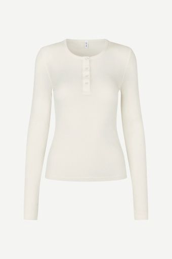 Sadodo Longsleeve Top Cream Wit 15886, Colour: EGRET, Season: 26.01, Size: XS