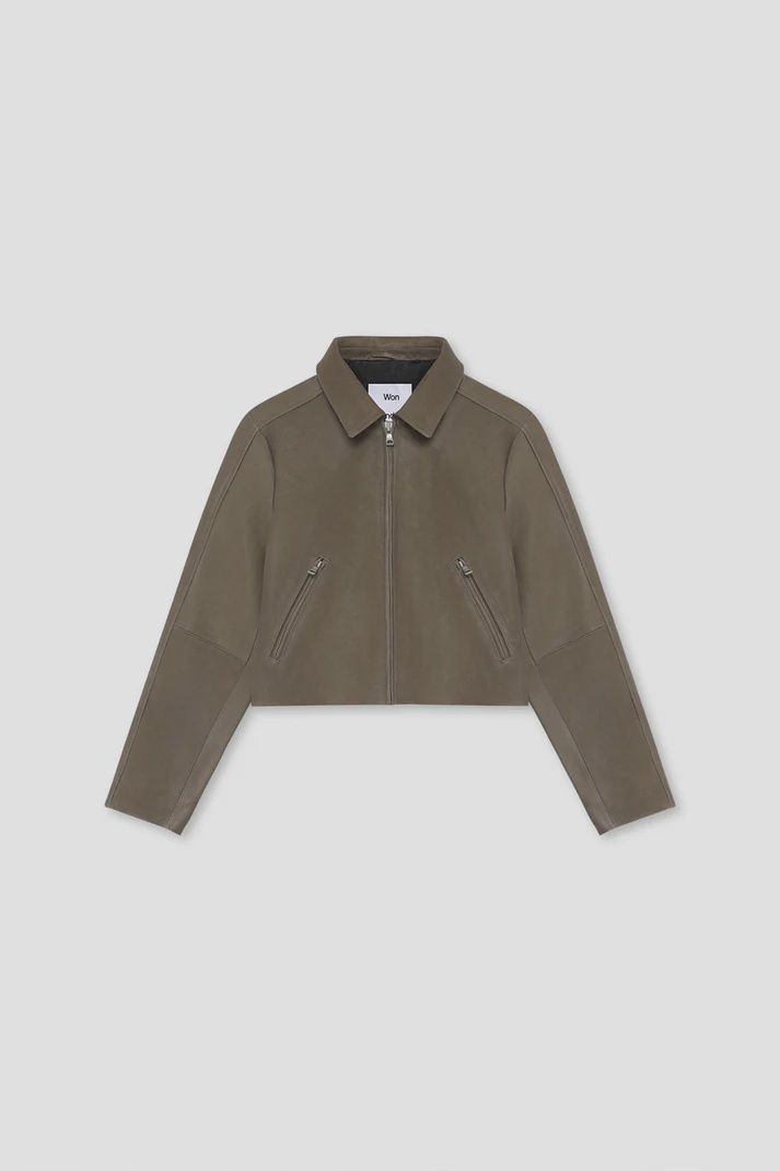 Dalia Panel Leren Jas Dusty Bruin