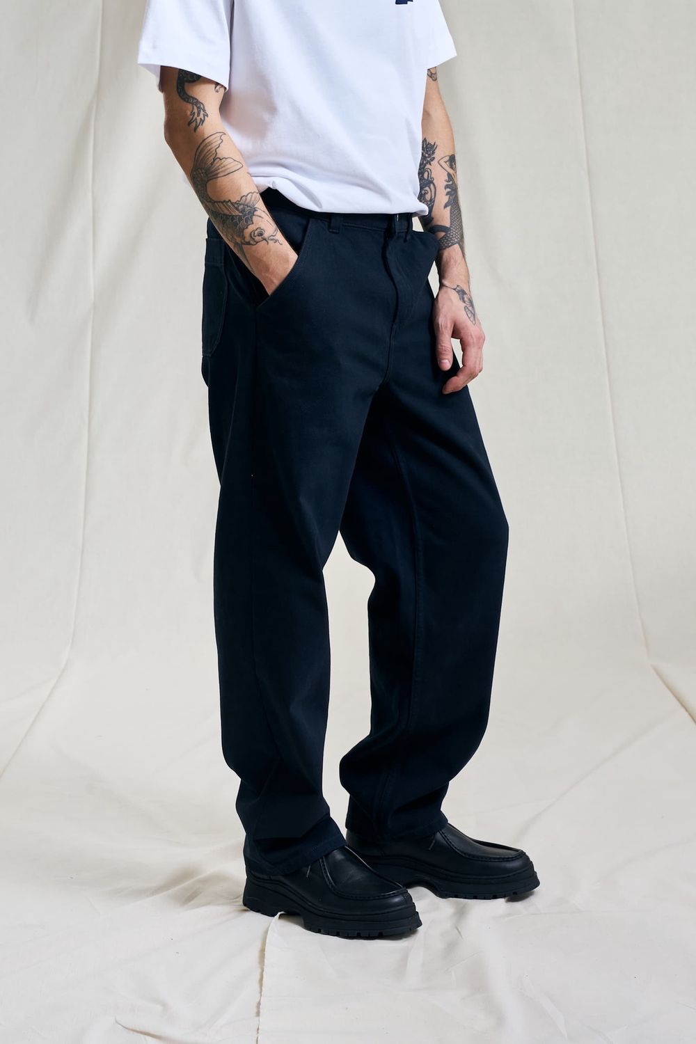 Libertine | Alert Ink Blauw Wijd Broek