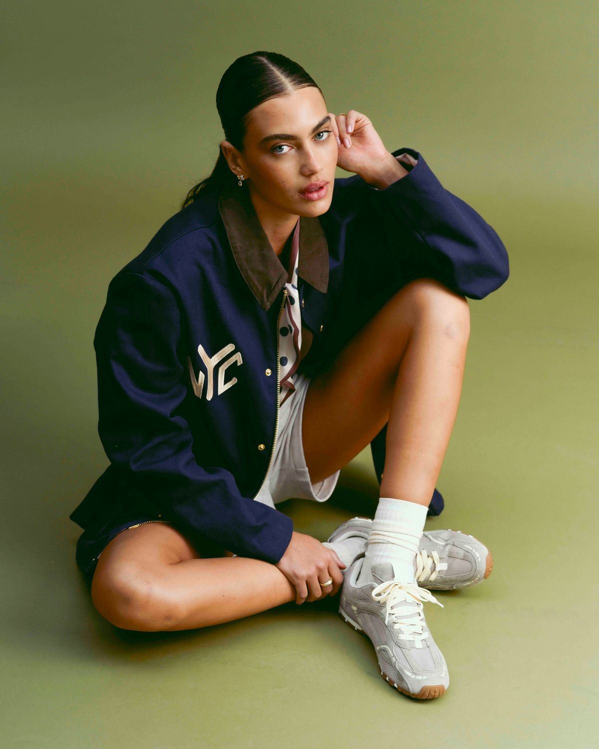 Re-Run Drive Flat Sneaker Zand Wit Leer