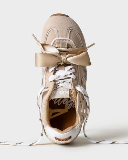 Naked Wolfe Adored Ecru Wit Suede Sneakers