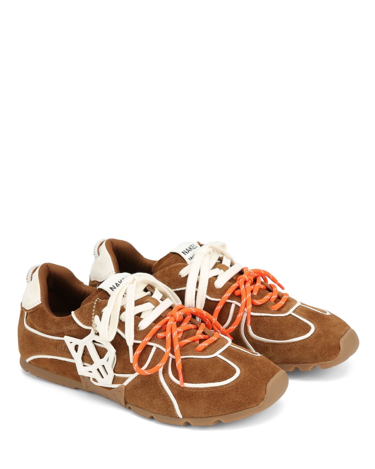 Naked Wolfe Adored Tan White Suede Flat