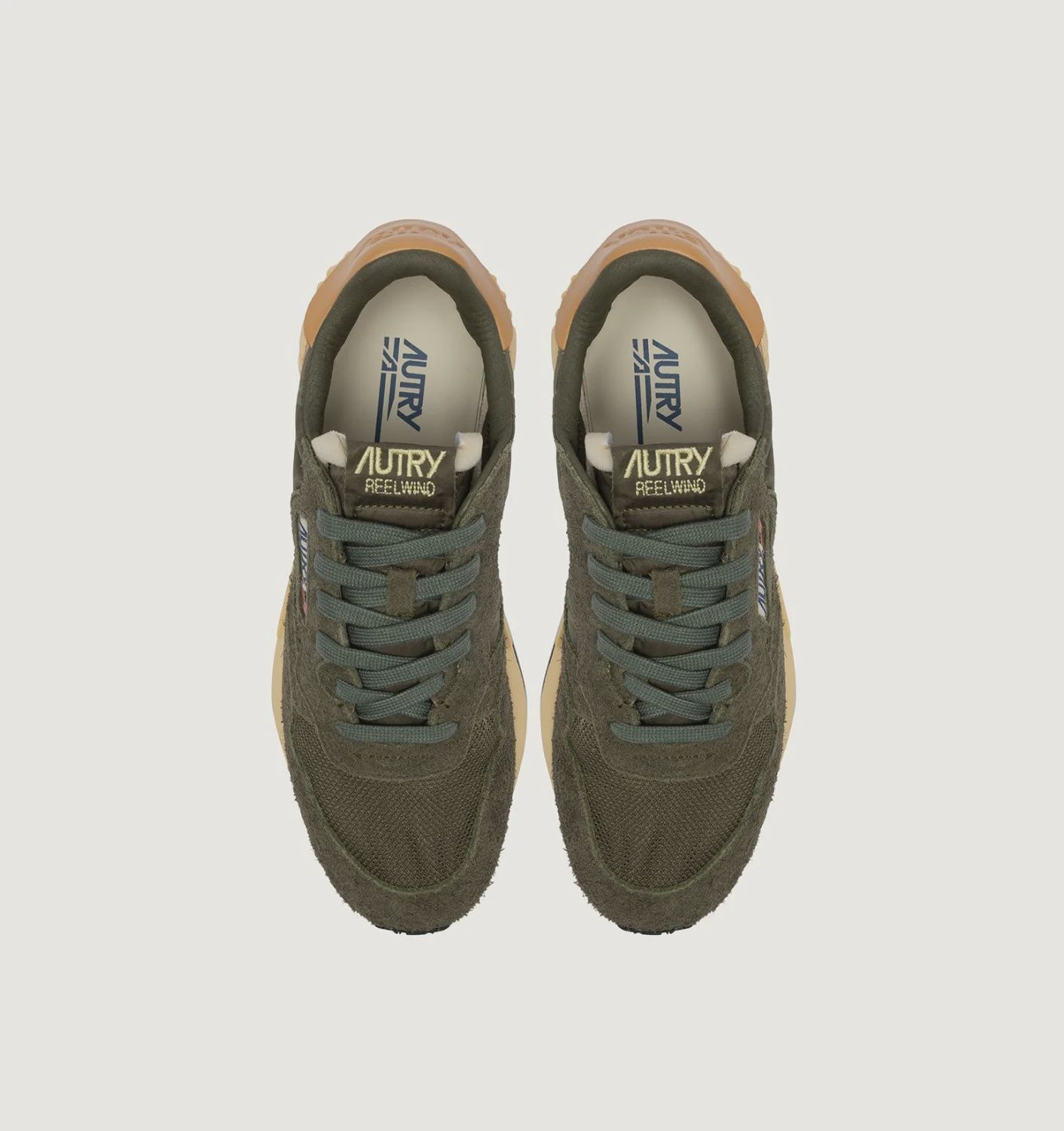 Autry Reelwind Laag Khaki Groen Suede Heren UT44