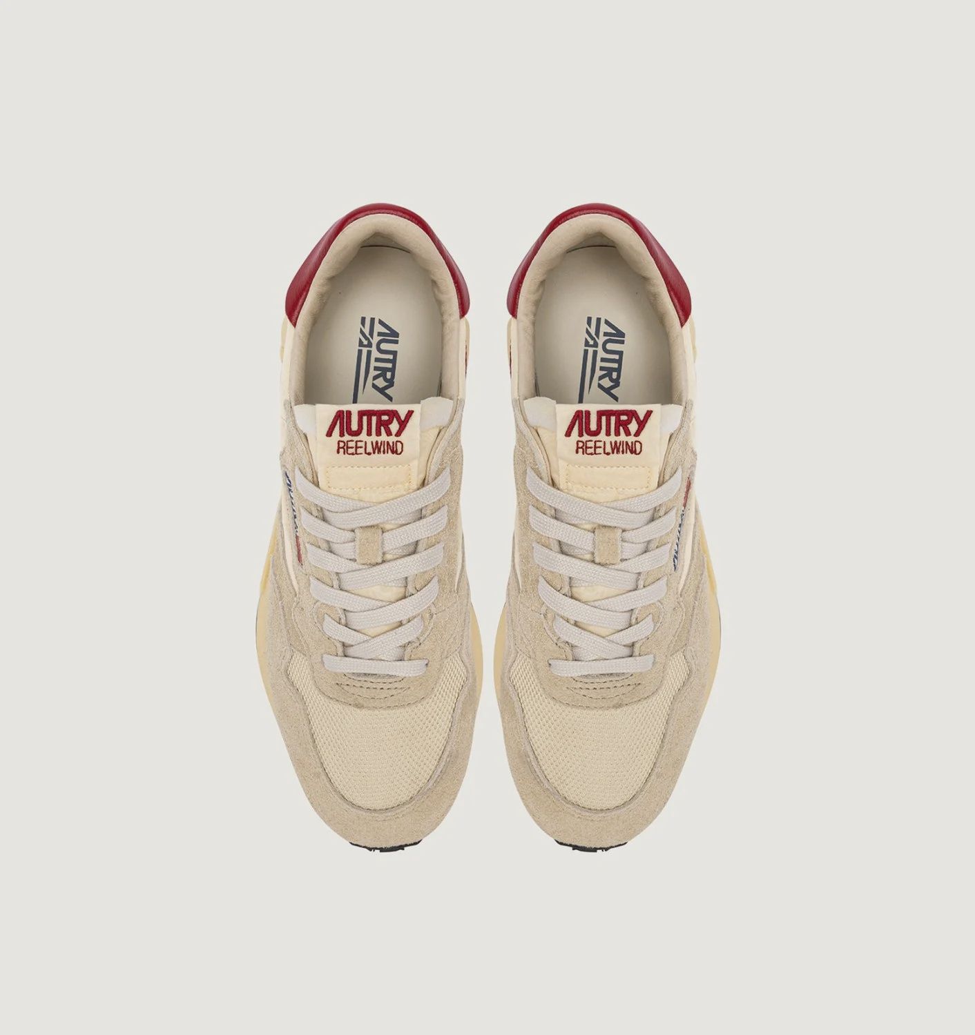 Autry Reelwind Laag Ecru Rood Suede Heren UT34