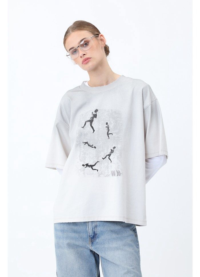 Won Hundred Houston Boxy T–Shirt Light Grijs
