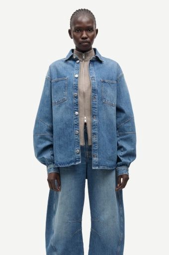 Samsoe Samsoe Saharp Seam Denim Shirt Blauw