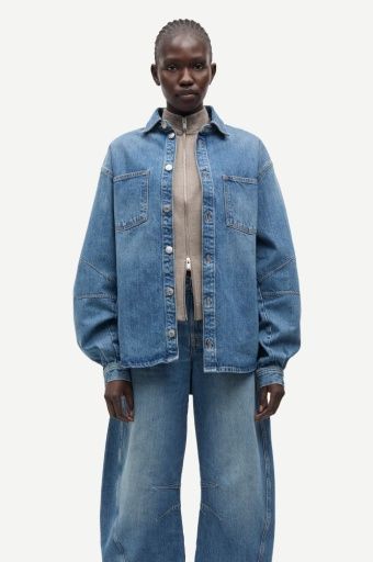 Samsoe Samsoe Saharp Seam Denim Shirt Blauw, Season: 26.03, Size: XS
