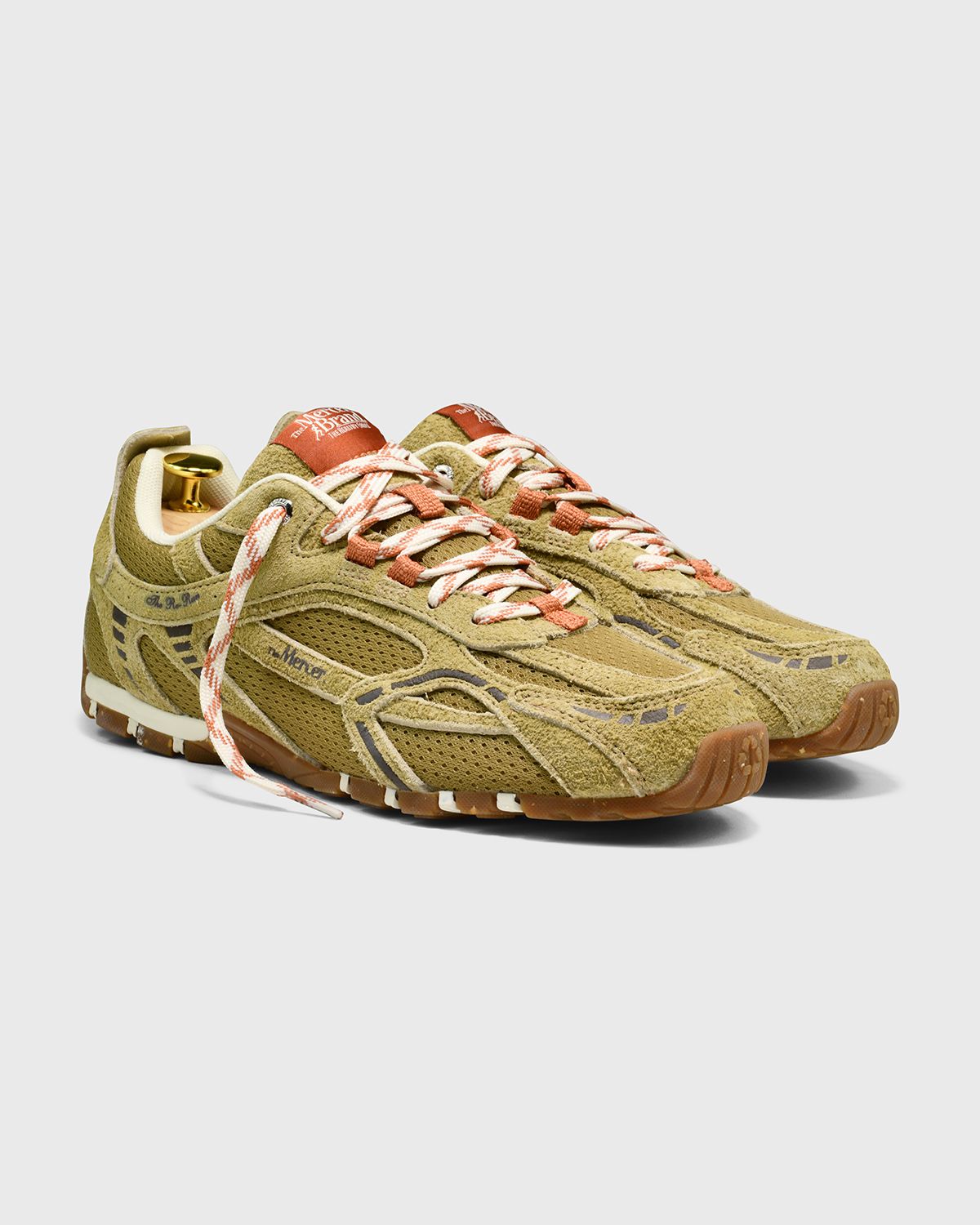 Re-Run Drive Flat Sneaker Zand Groen Leer