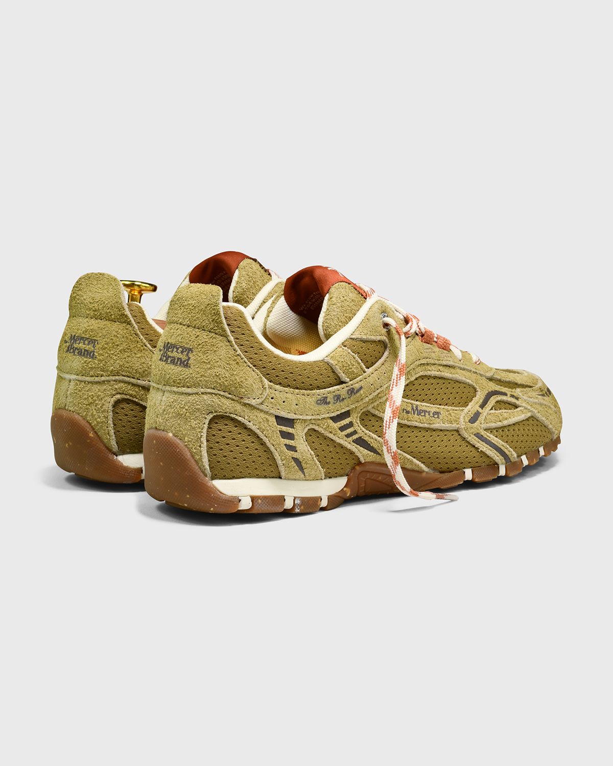 Re-Run Drive Flat Sneaker Zand Groen Leer