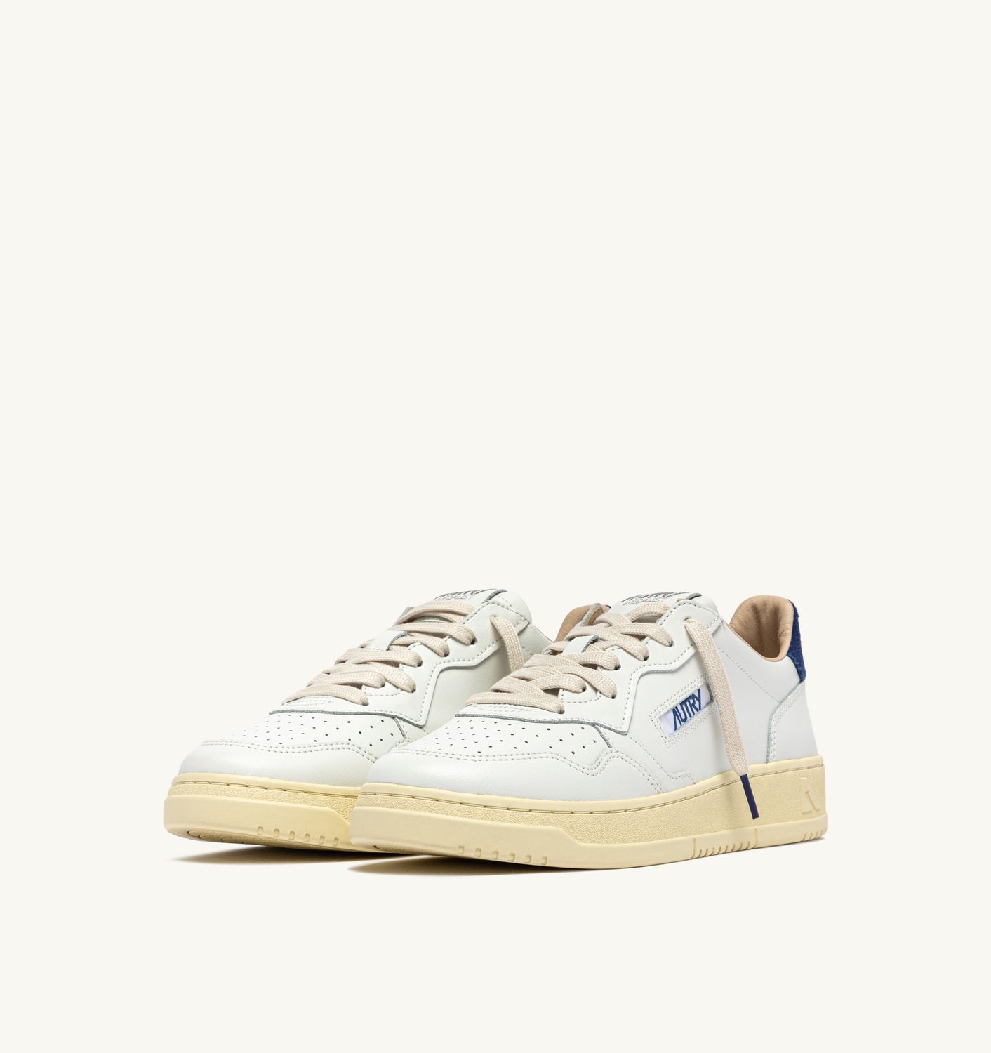 Medalist Laag Wit Leer Deep Blauw Heren BJ03