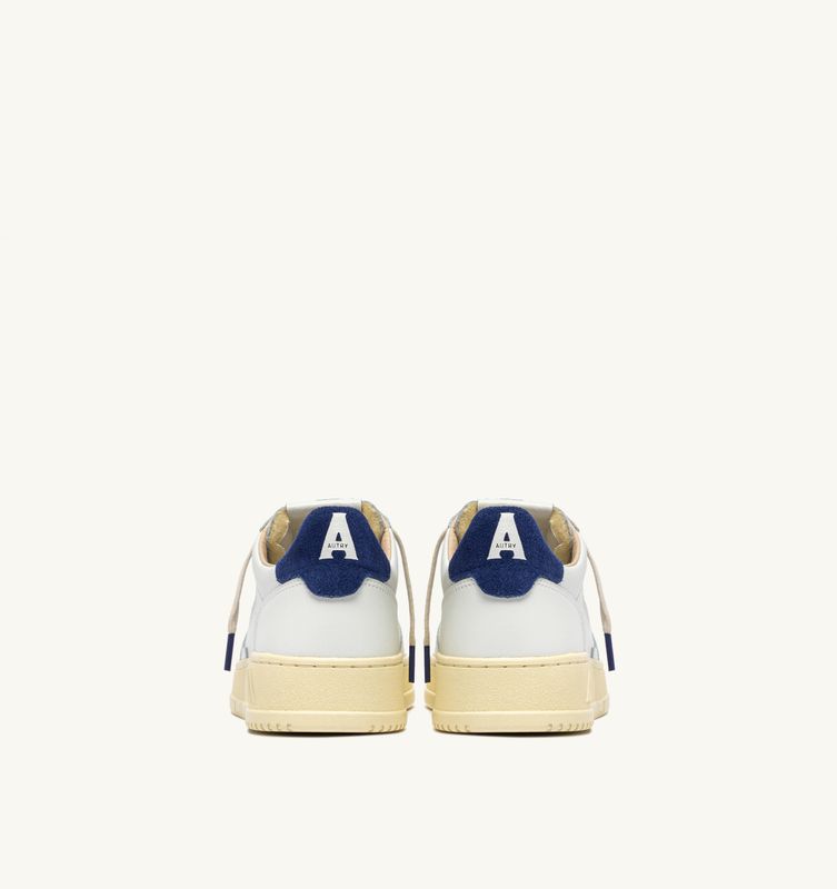 Medalist Laag Wit Leer Deep Blauw Heren BJ03