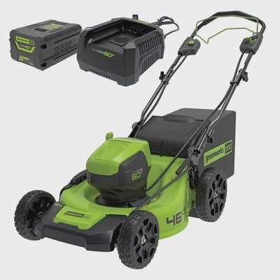 60V 46cm Self-Propelled Lawn Mower with 4Ah Battery and Fast Charger