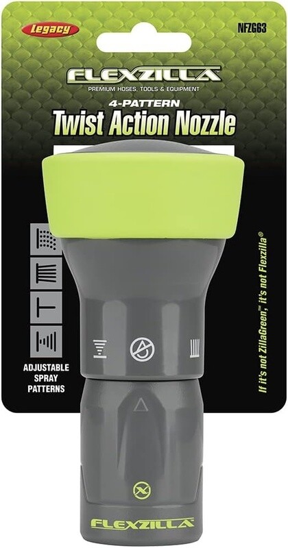 4-PATTERN TWIST ACTION GARDEN HOSE NOZZLE