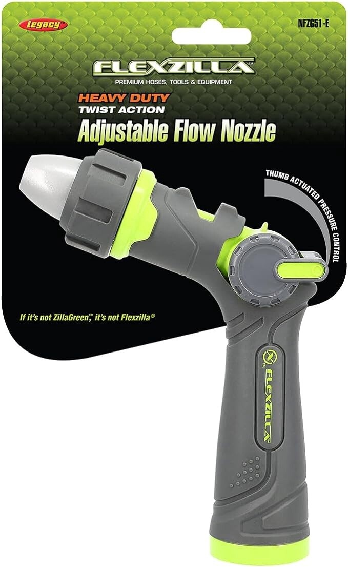 HEAVY DUTY TWIST ACTION ADJUSTABLE FLOW GARDEN HOSE NOZZLE