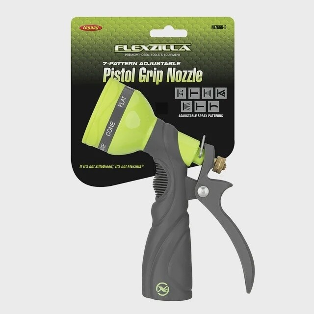 METAL 7-PATTERN ADJUSTABLE PISTOL GRIP GARDEN HOSE NOZZLE