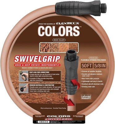 Colors™ SwivelGrip® Garden Hose - Red Clay 5/8 inch