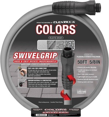 Colors™ SwivelGrip® Garden Hose - Slate Gray 5/8 inch