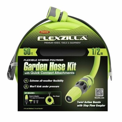 Garden Hose Kit with Quick Connect Attachments - 1/2 inch