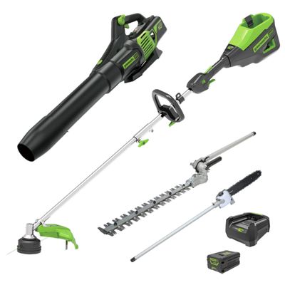 60V Multi Tool + Blower + Hedge Trimmer + Pole Saw attach 1×4.0Ah battery + Charger Kit