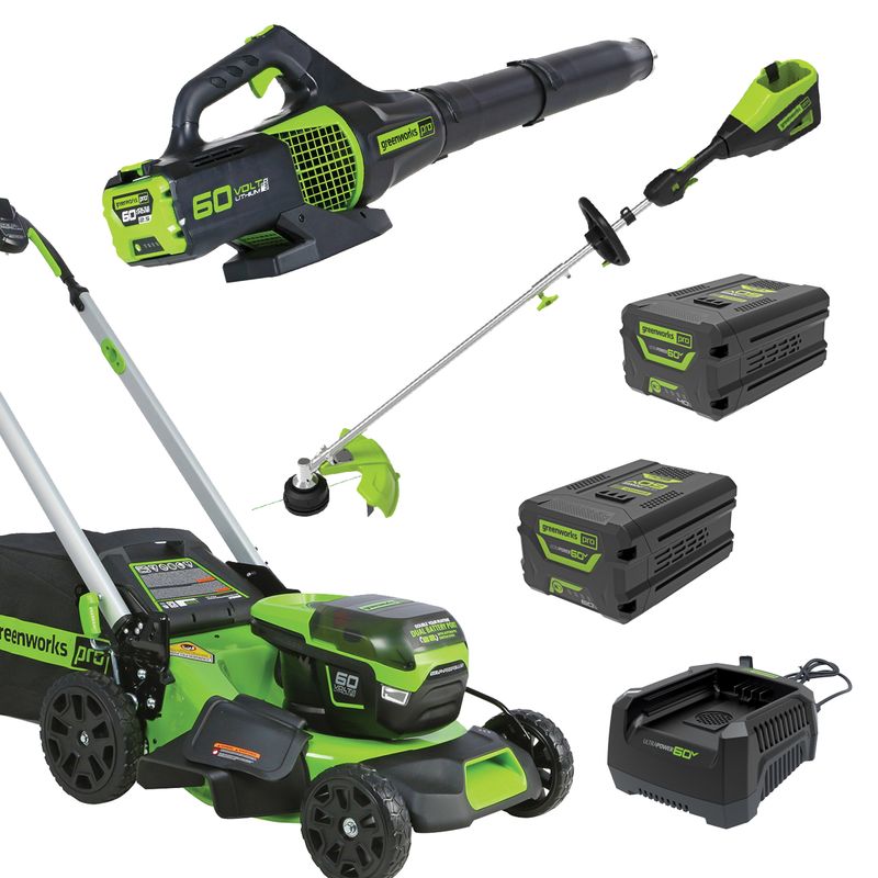 60V SP Mower 51cm, Blower, String trimmer with 60v 6ah + 60v 4ah Battery &amp; Fast Charger