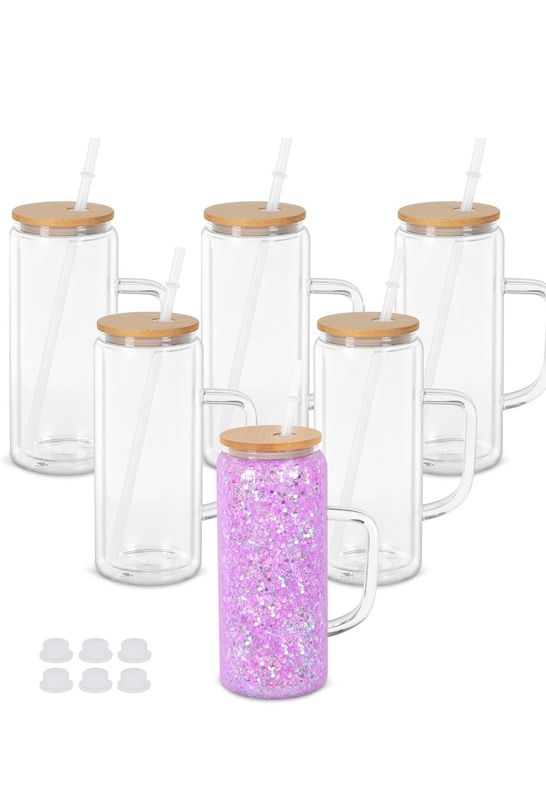 Snowglobe Glass Cup W/ Handle